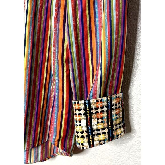 Robert Graham Sz L Button Down Shirt Classic Fit Multi Color Contrast Flip Cuff - Picture 3 of 12